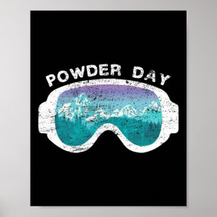 Póster Ski Polvo de Nieve Día Snowboard Deportes de monta