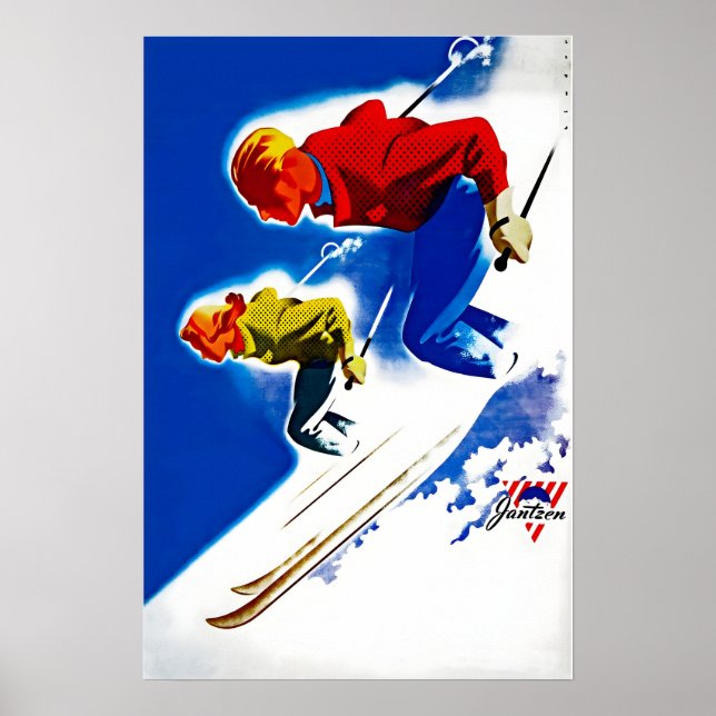 Póster Ski Poster Skiing Art Skier Gift Lodge Poster  (Frente)