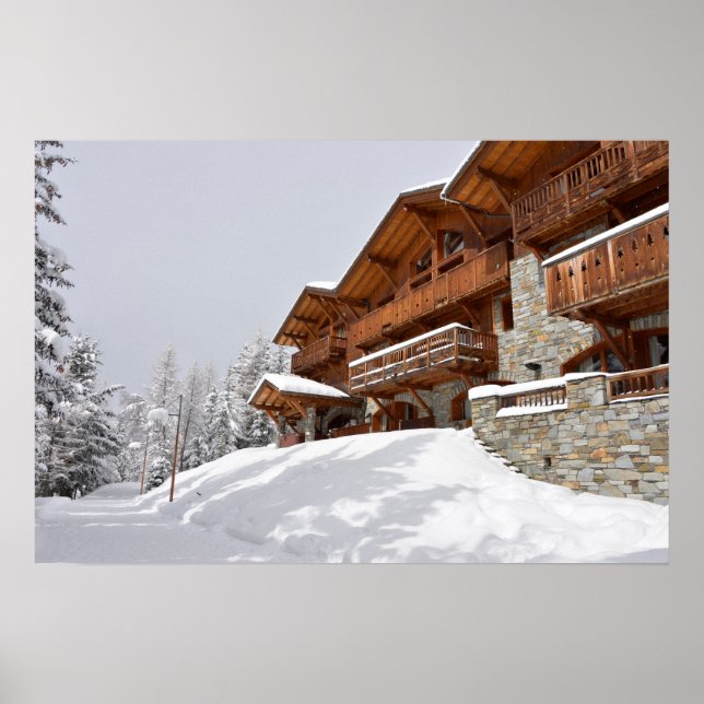 Póster Ski resort chalet (Frente)