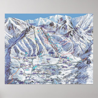 Póster Ski resort, Romania, Piana Brasov,  map