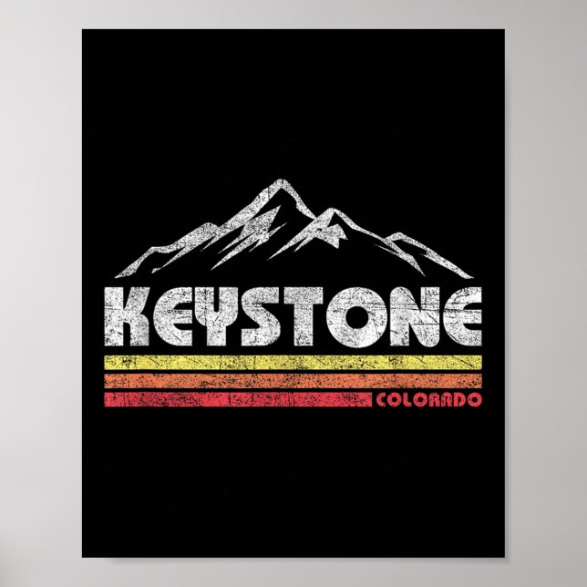 Póster Ski Retro de Bicicleta Keystone Colorado (Frente)