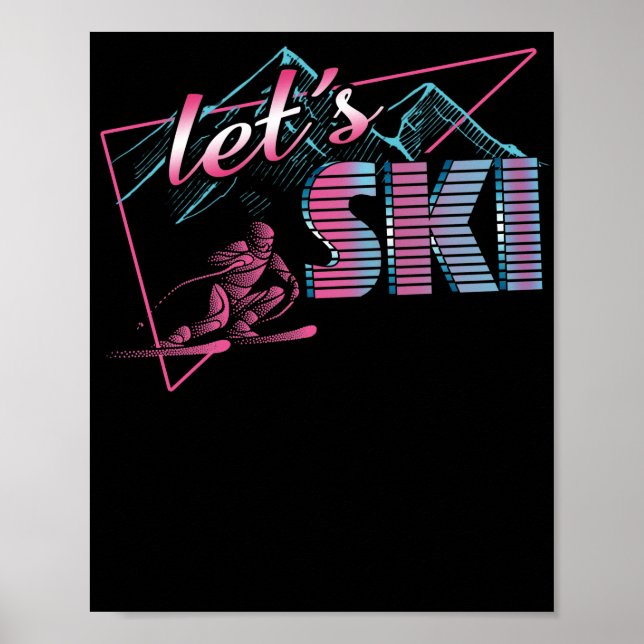 Póster Ski Retro Vintage 80s Ski Outfit 90s (Frente)