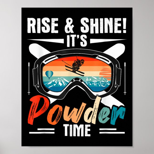 Póster Ski Retro Winter Sport Skise Rise & amp; Shine! Es (Frente)
