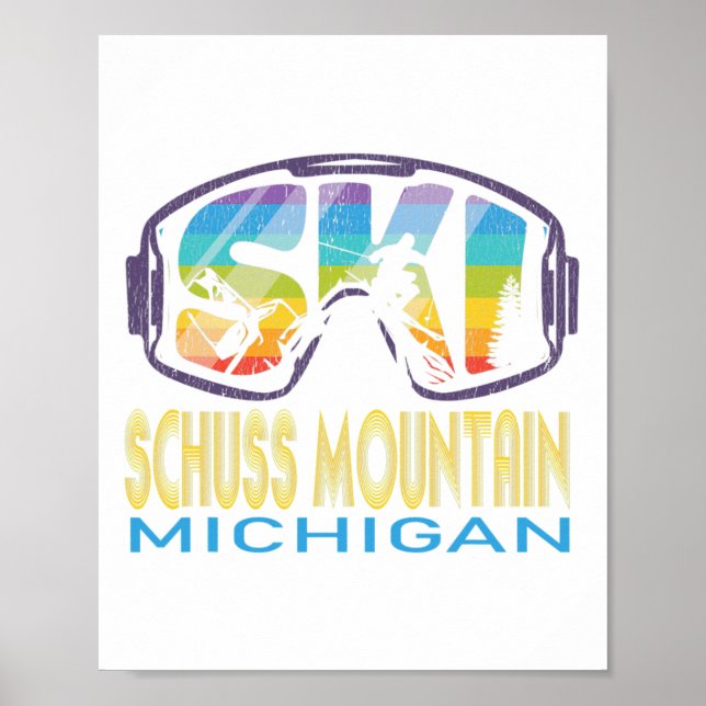 Póster Ski Schuss Mountain Michigan Skiing Vacation  (Frente)