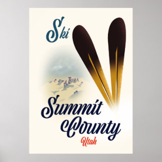 Póster Ski Summit County, poster de esquí de Utah.