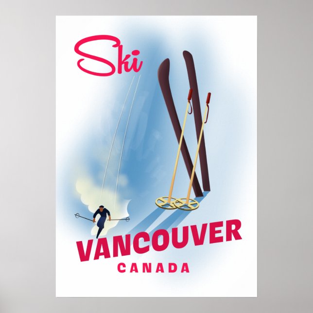 Póster Ski Vancouver Canadá (Frente)