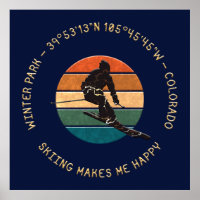 Ski Winter Park, Colorado - Man Skip Golden Text