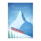 Ski Zermatt Vintage Travel Poster