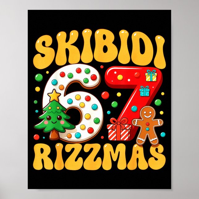Póster Skibidi 67 Rizzmas Six Seven Meme Christmas Boys G (Frente)
