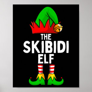 Póster Skibidi Elf Matando Navidades familiares Funny Sil