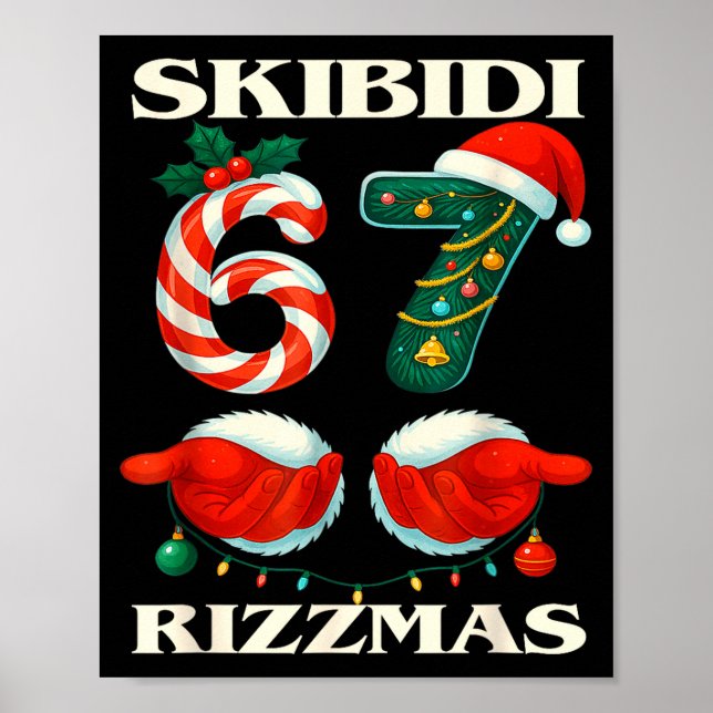 Póster Skibidi Rizzmas 67 Christmas Six Seven Xmas Funny  (Frente)