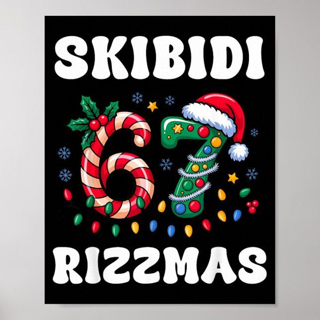 Póster Skibidi Rizzmas 67 Christmas Six Seven Xmas Funny  (Frente)