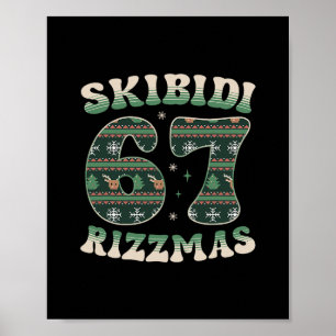 Póster Skibidi Rizzmas 67 Seis Siete Meme Feo Navidad F