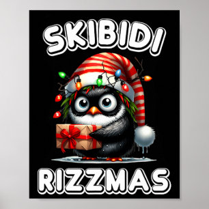 Póster Skibidi Rizzmas Divertido Gen Alpha Argot Navidad