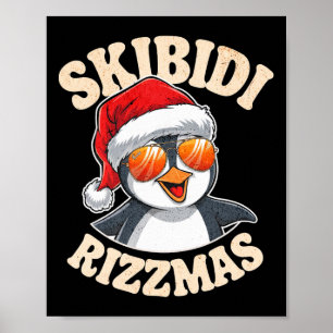 Póster Skibidi Rizzmas Divertido Gen Alpha Argot Navidad