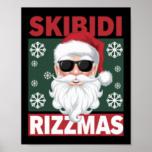Póster Skibidi Rizzmas Divertido Gen Alpha Argot Navidad