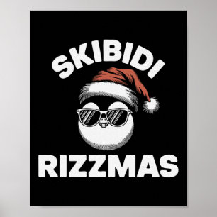 Póster Skibidi Rizzmas Divertido Gen Alpha Argot Navidad