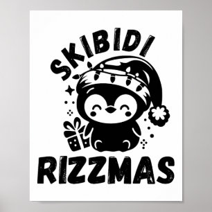 Póster Skibidi Rizzmas Divertido Gen Alpha Argot Navidad