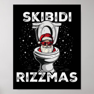 Póster Skibidi Rizzmas Inodoro Divertido Santa Elefante B