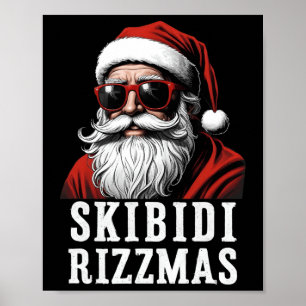 Póster Skibidi Rizzmas Navidades Rizz Santa Claus Xmas Pa