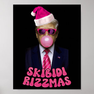 Póster Skibidi Rizzmas Navidades Rosa Trump Bubble Gum Ch