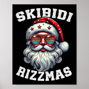 Póster Skibidi Rizzmas Navidades Santa Merry Rizz Mas Xma