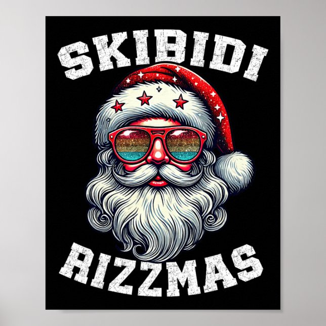 Póster Skibidi Rizzmas Navidades Santa Merry Rizz Mas Xma (Frente)