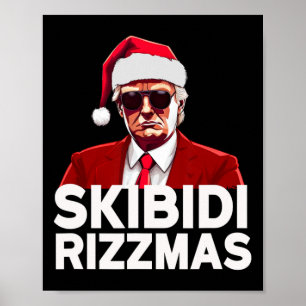 Póster Skibidi Rizzmas Navidades Trump Santa Pajama Rizz