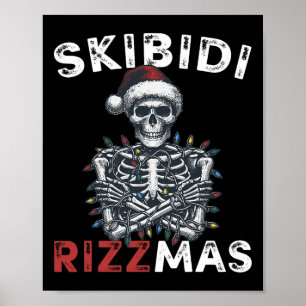 Póster Skibidi Rizzmas Retro Feliz Navidad Sigma Rizzma