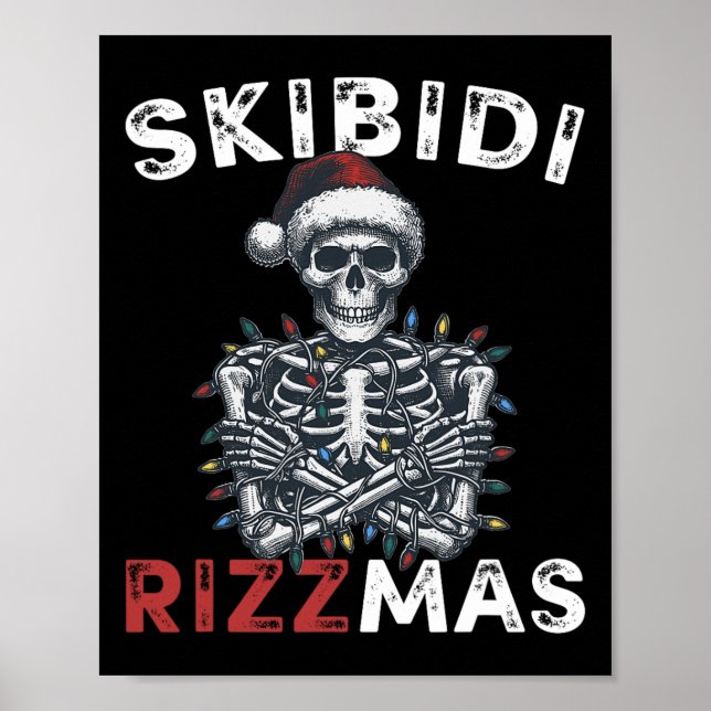 Póster Skibidi Rizzmas Retro Feliz Navidad Sigma Rizzma (Frente)