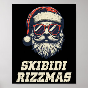 Póster Skibidi Rizzmas Santa Divertida Navidad Chicos Ado