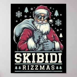 Póster Skibidi Rizzmas Santa Divertido Navidad Divertida 