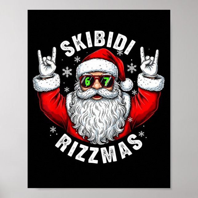 Póster Skibidi Rizzmas Santa Sungles Funny Christmas Men  (Frente)