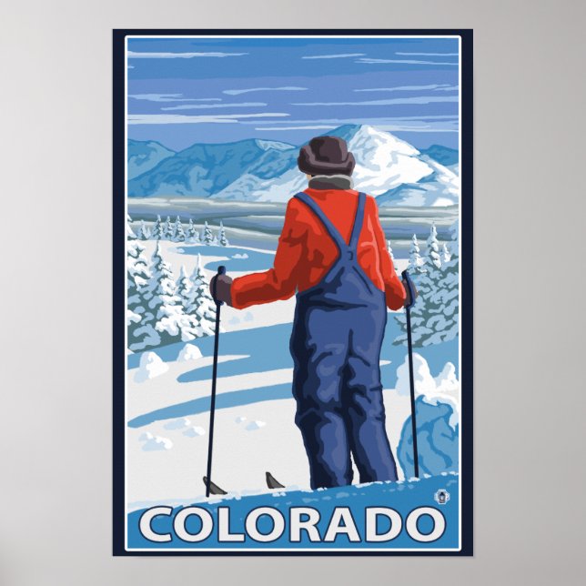 Póster Skier AdmiringColorado (Frente)