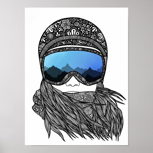 Póster Skier girl print (Frente)
