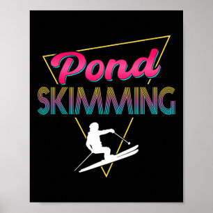 Póster Skimmer de estanques de esquí Retro Pond Skimming