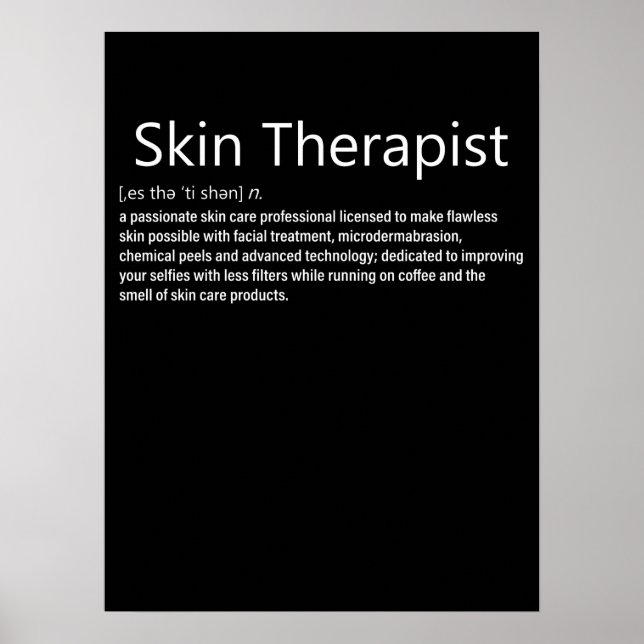 Póster Skin Therapist Definition Skincare lover (Frente)