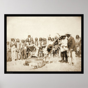 Póster Skinning Cattle at Pine Ridge Reservation SD 1887