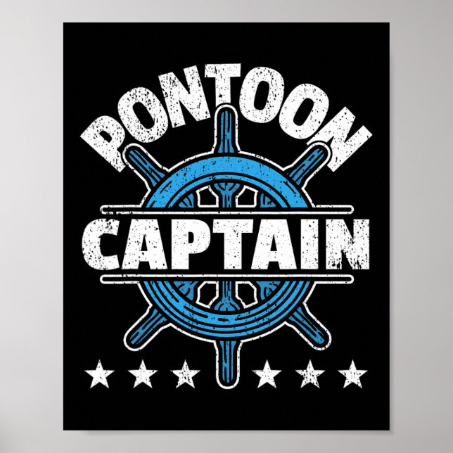 Póster Skipper Pontoon Boating I Pontoon Boat Captain  (Frente)