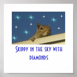 Póster Skippy en el cielo con el poster de los diamantes