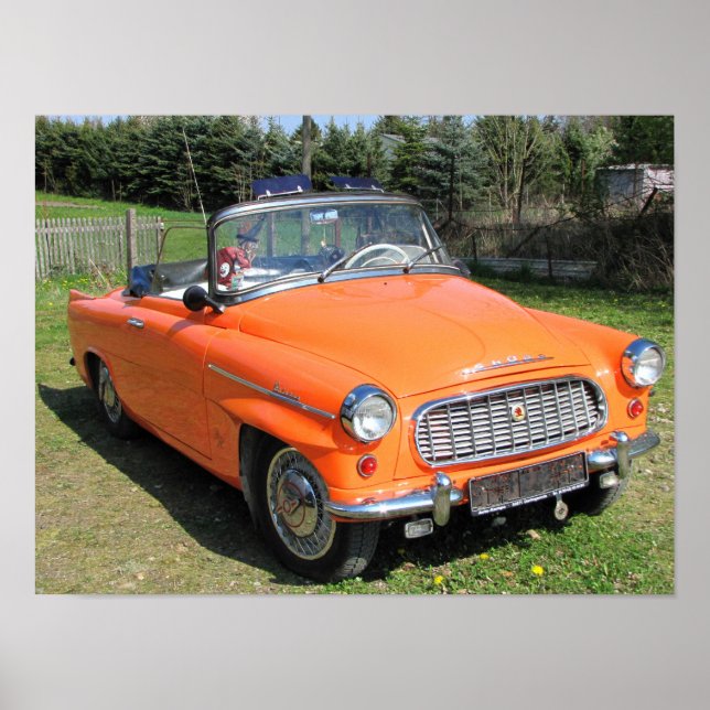 Póster skoda felicia cabrio naranja Poster (Frente)