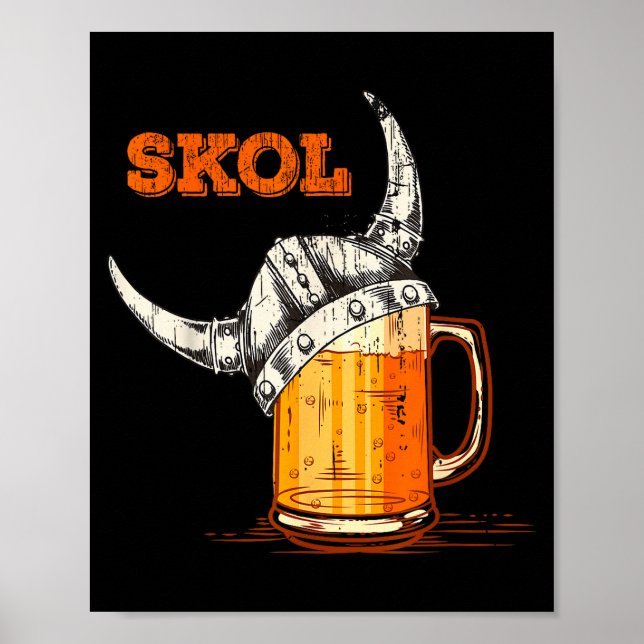 Póster Skol Nordic Viking Helmet Drinking Gl  (Frente)
