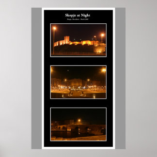 Póster Skopie de noche