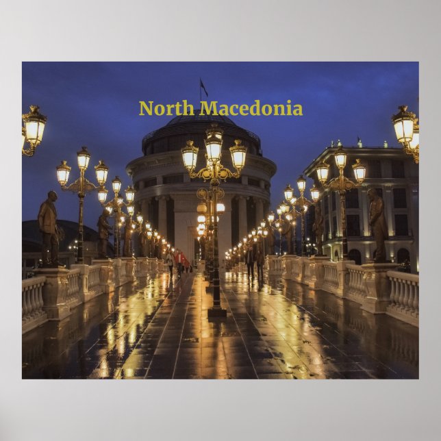 Póster Skopje, al norte de Macedonia (Frente)