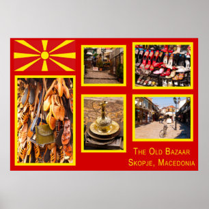 Póster Skopje, el antiguo bazar de Macedonia del Norte