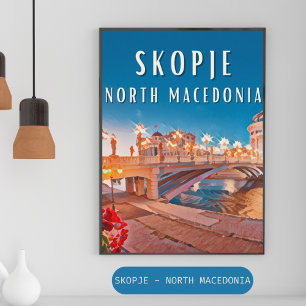 Póster Skopje, ville des ponts