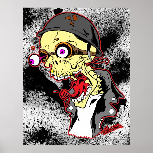 Póster Skull Biker (Frente)