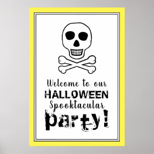 Póster Skull & Bones, signo de bienvenida de Halloween