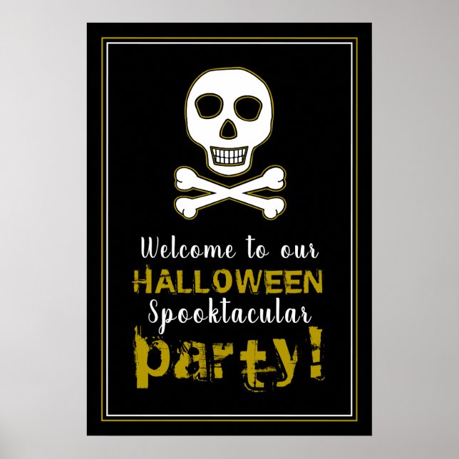Póster Skull & Bones, Signo de bienvenida de Halloween Go (Frente)