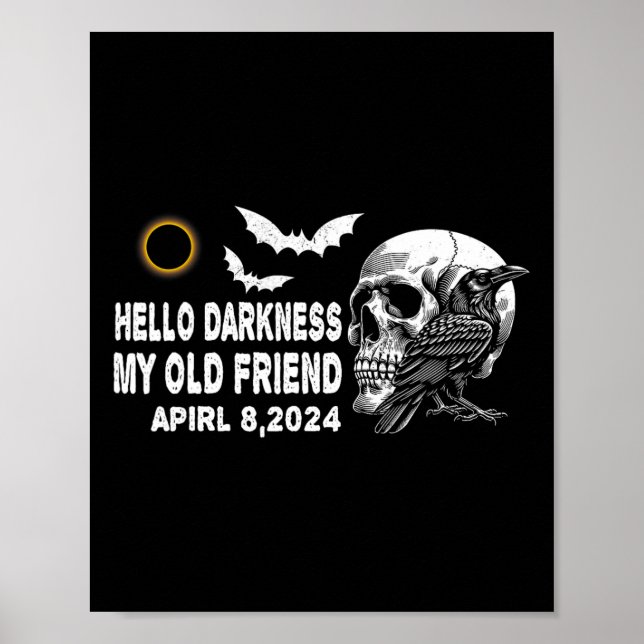 Póster Skull Crow Hello Darkness My Old Friar Ecli (Frente)